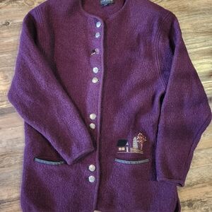 Wool Cardigan with Embroidered Details